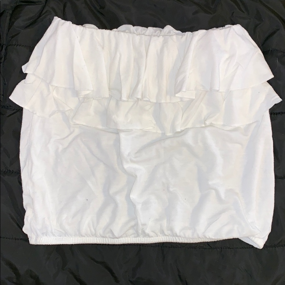 White strapless top